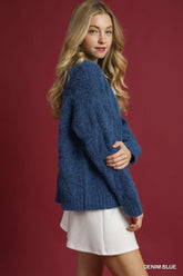 Umgee Cable Knit Cozy Sweater OutfitFlow